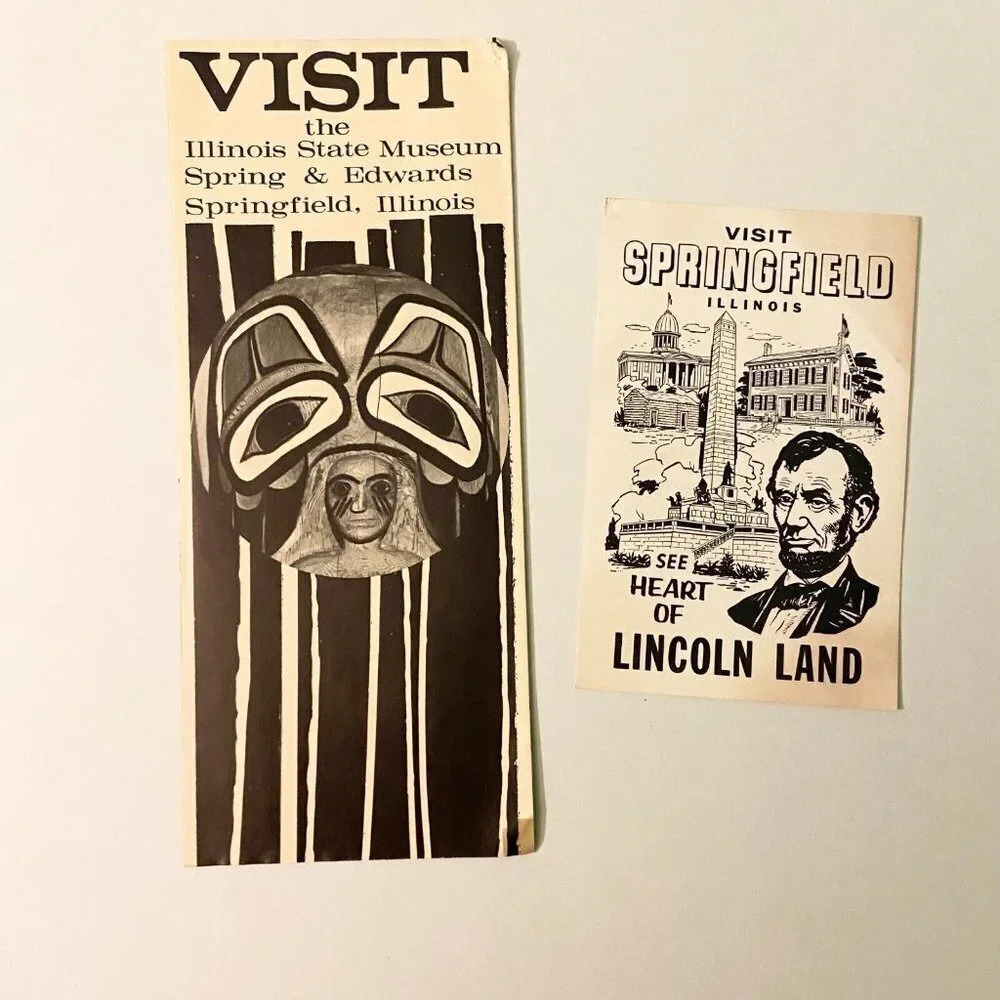 Vintage Illinois State Museum Travel Brochure Heart of Lincoln Land Postcard